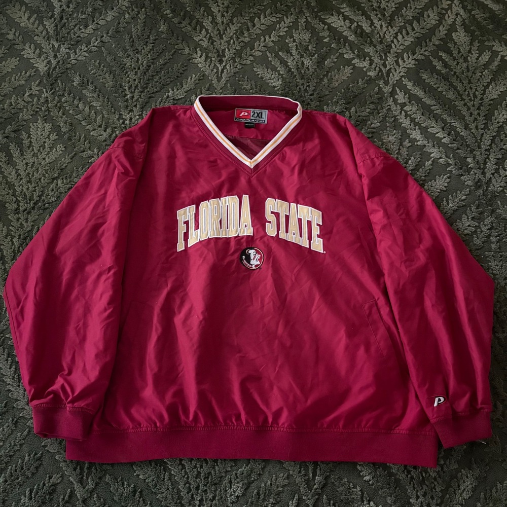 Vintage  Florida State Seminoles Windbreaker Pullover Garnet Red 2XL